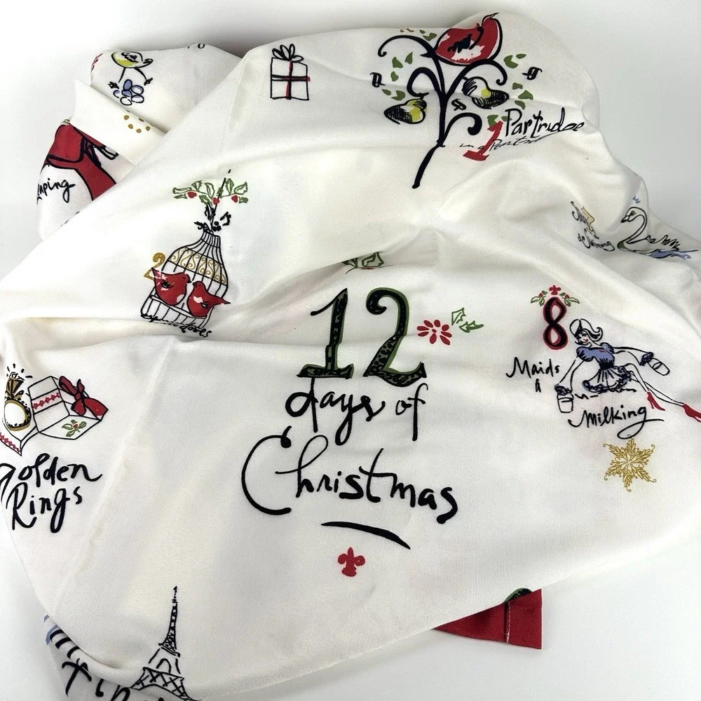 Lenox American by design 12 days Christmas shower curtain 70x73